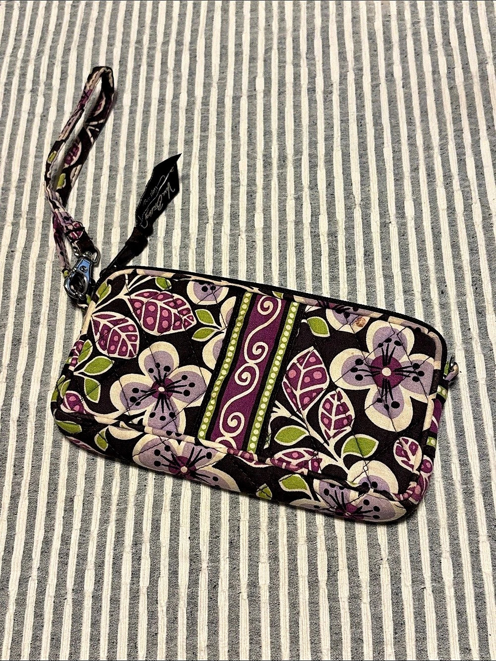 Vera Bradley Essential Zip Wristlet Floral Purple & Green